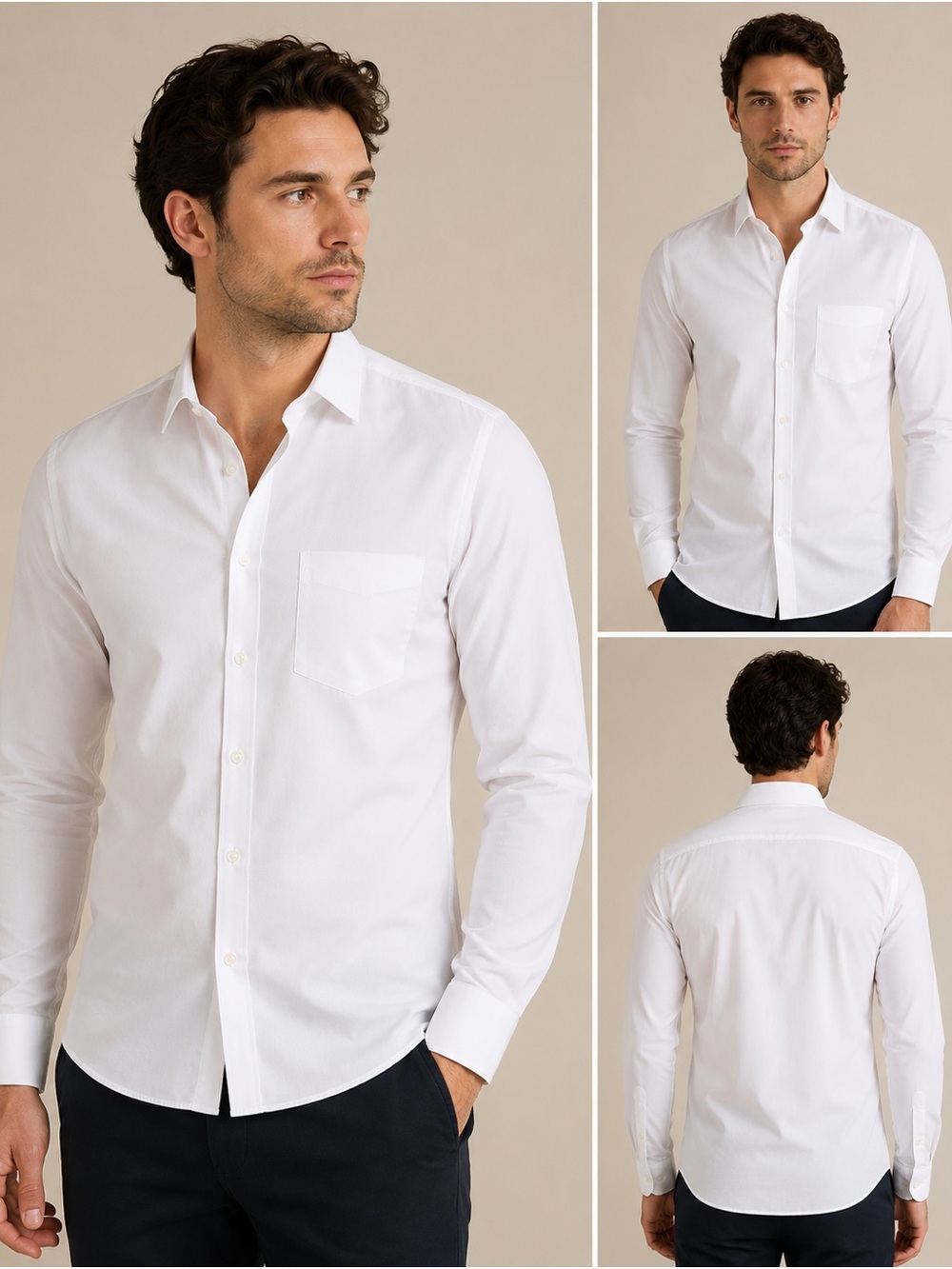 Mudo collection Men’s classic white button-down shirt